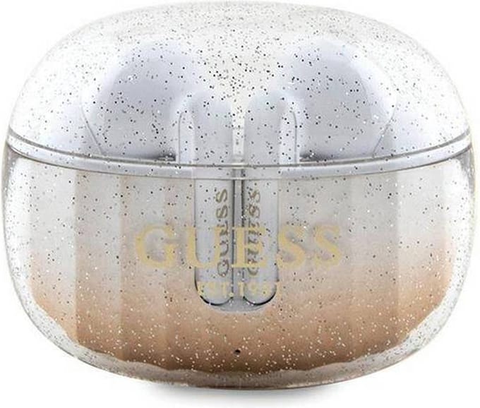 GUESS Glitter Gradient TWS Bluetooth headphones with docking station - gold