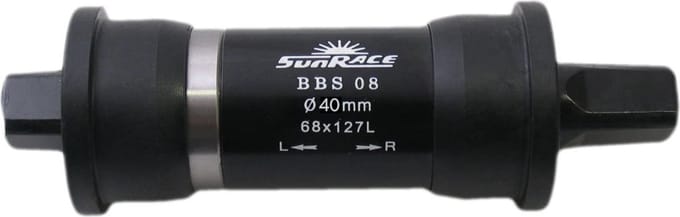 Sunrace Trapas - 127 mm - 40 mm diameter - spelingsvrij - zwart