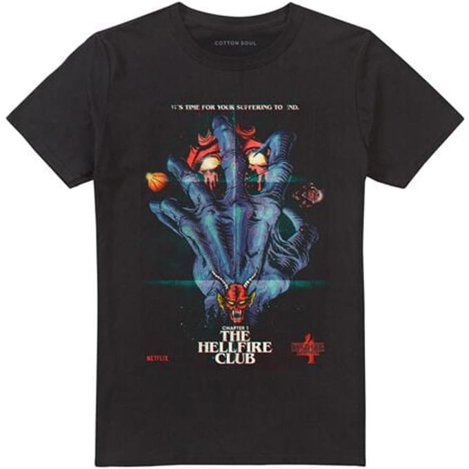 Stranger Things T-shirt - Hellfire Poster - S tot XXL - voor Mannen - zwart