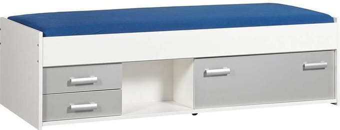 BEUK Bedframe 90X200 cm Incl Laden + 1 Klep Aluminium - Wit - Effen