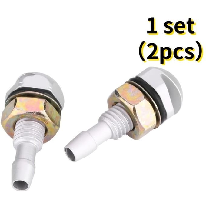 2 stuks Universele Aluminiumlegering Ruitensproeier Nozzle Auto Auto Voorruit Sproeier Ruitensproeier Nozzles Kit