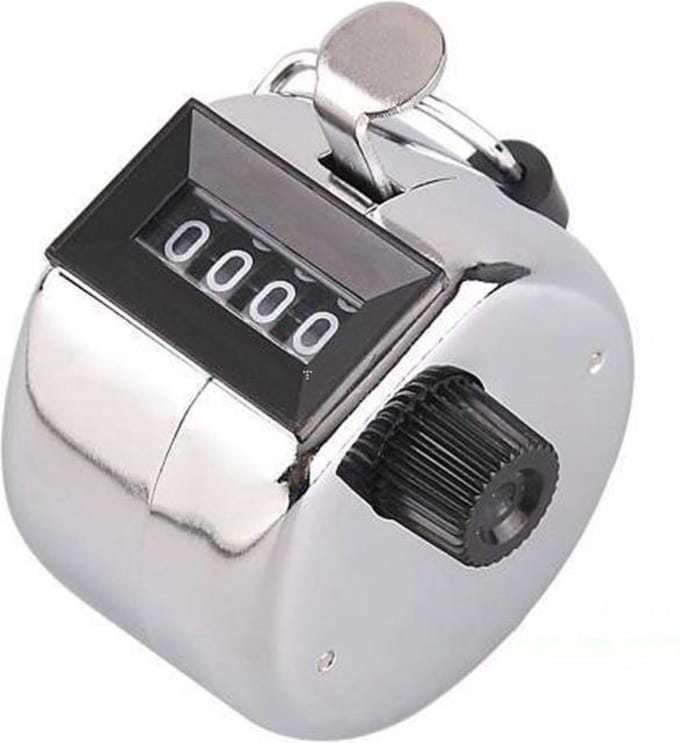 Handteller -  Personenteller - 4 cijferig - Zilver