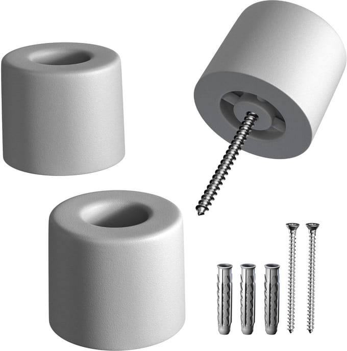 Unyqoos® Witte rubberen vloerdeurstoppers met schroefmontage in 3-delige set