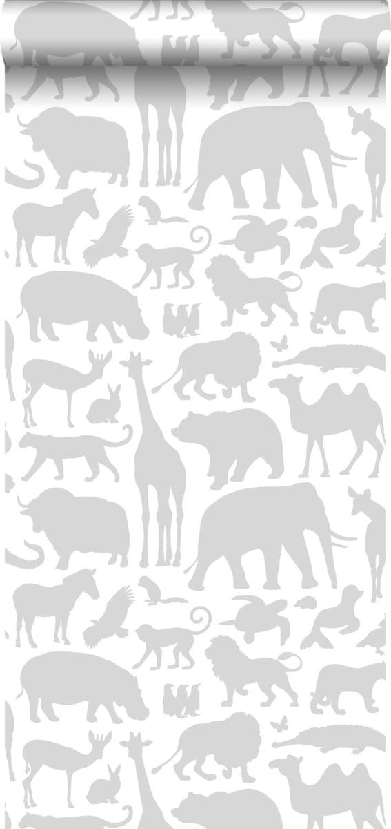 ESTAhome behang dieren grijs - 53 cm x 10.05 m - 139054