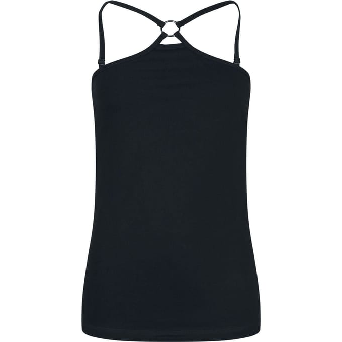 R.E.D. Rock-Engineered Design zwart top met bandjes met ringdetails - Dames - S