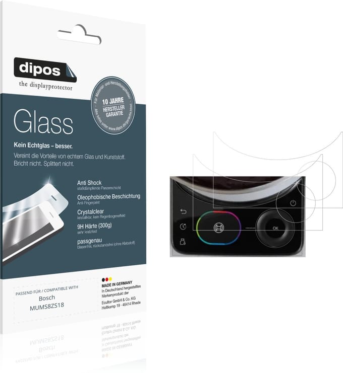 dipos – 2x Pantserfolie geschikt voor Bosch MUMS8ZS18 | 9H Screenprotector