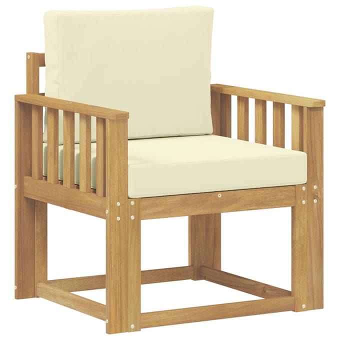 vidaXL - Buitensofa - Polyester - Wit - en - Crème