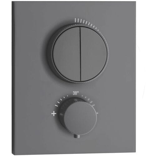 Herzbach DEEP GREY concealed thermostat PUSH square 23.803050.2.06