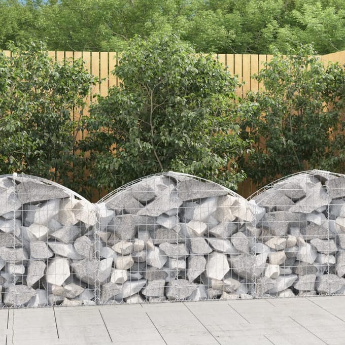 vidaXL - Schanskorf - gewelfd - 100x30x60/80 - cm - gegalvaniseerd - ijzer