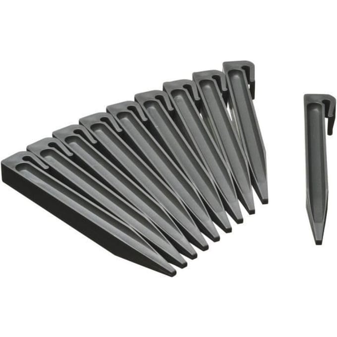 Piquets pour bordures de jardin - NATURE - Ancres en polypropylene gris - Lot de 10