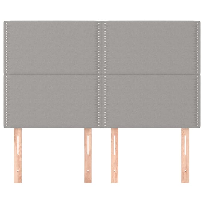 vidaXL - Hoofdbord - lichtgrijs - 144x5x118/128 - cm - stof