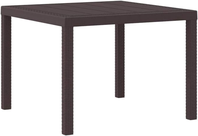 Tuinstafel Poly Rotan 100x100x73 cm Bruin Weerbestendig