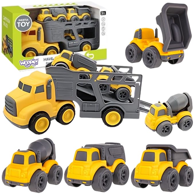 Woopie sleepwagen 4-in-1 set bouwvoertuigen - UNI