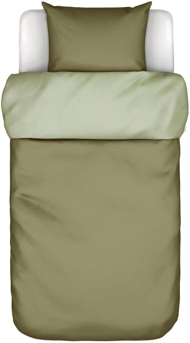Marc O'Polo Erla Dekbedovertrek Biologisch Katoenperkal Mosgroen - Eenpersoons – 140x200/220 cm