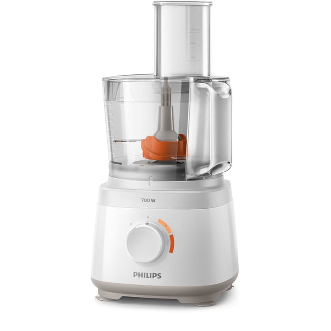 Philips Daily Collection Compact Food Processor, HR7320/00 - 700 W, 19 functies, oververhittingsbeveiliging, compact, 1,5 liter - Wit