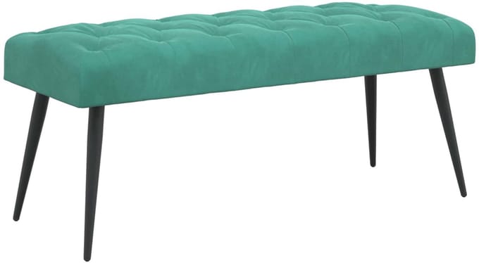 vidaXL - Bank - met - knopen - tufting - Turquoise - 110 - x - 40 - x - 46 - cm - Fluweel