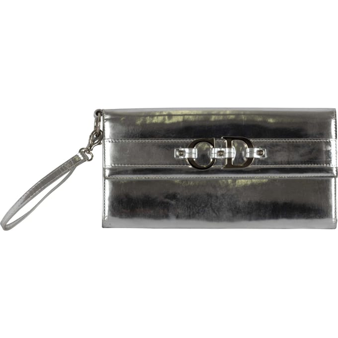 Christian Dior Metallic Zilveren Pochette - '00s
