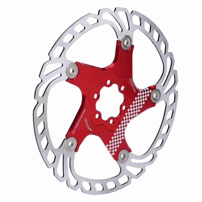 203mm Zwevende Schijf Zes Bouten Fiets Mountainbike Remschijf Fietsaccessoire(roodzilver ) gray
