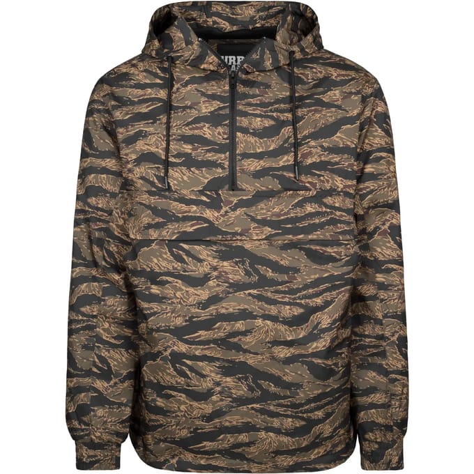 Urban Classics - Tiger Camo Pullover Jas - L - Groen/Bruin