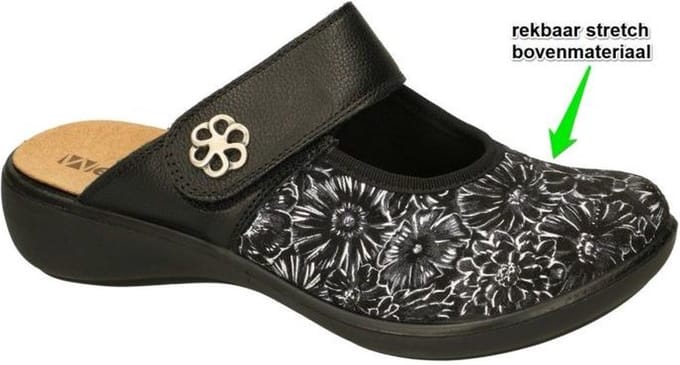 Westland -Dames - zwart - pantoffels - maat 36