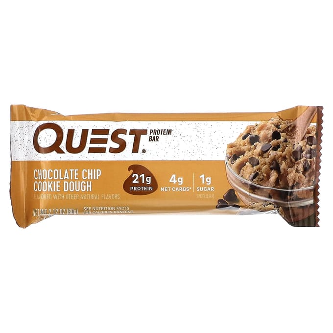 Quest Nutrition, Eiwitreep, Chocolate Chip Cookie Dough, 4 repen, 60 g (60 gr) elk
