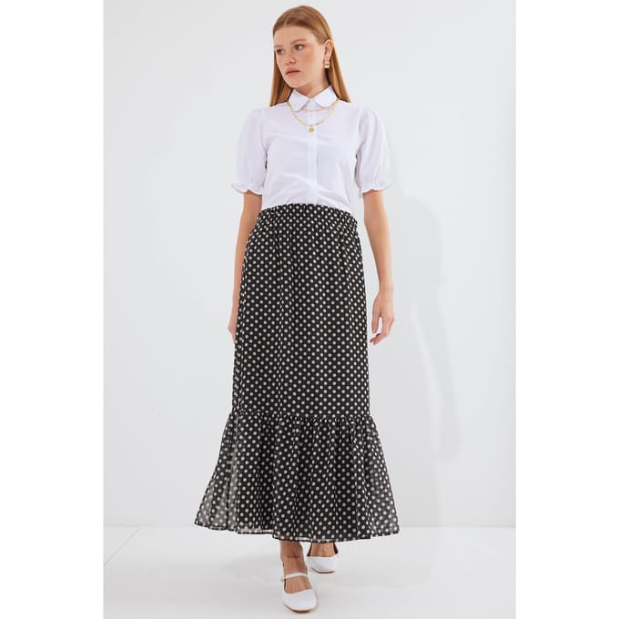 Geprinte Maxi Rok met Bloemenmotief
