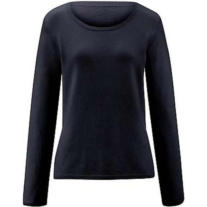 Trui 100% kasjmier ronde hals Van Peter Hahn blauw