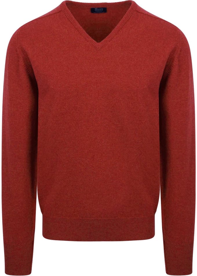 William Lockie Pullover Lamswol V Dobonnet - Maat M - Heren - Pullovers