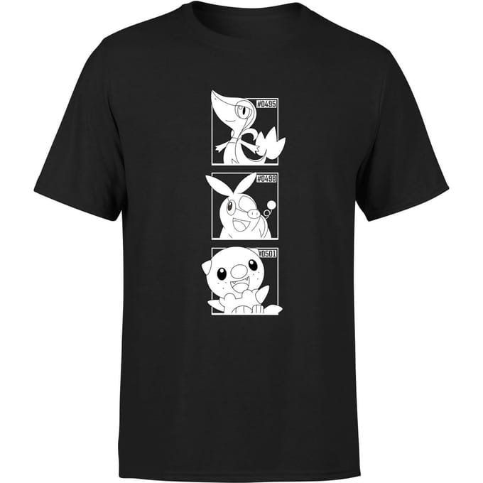 Pokemon Generation 5 Monochrome Starters Men's T-Shirt - Black - XL