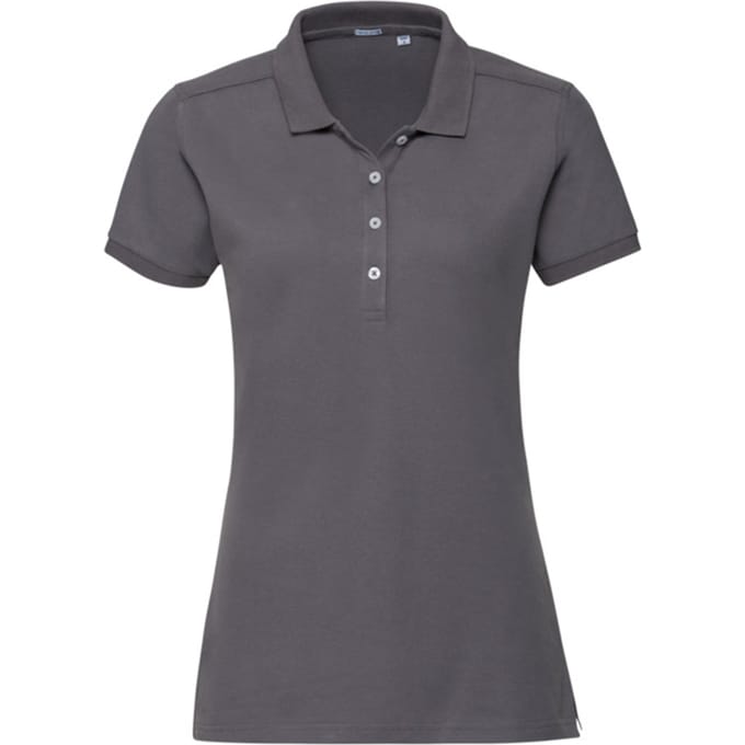 Russell Dames/Dames Stretch Fitted Poloshirt (Convoy Grijs Effen)