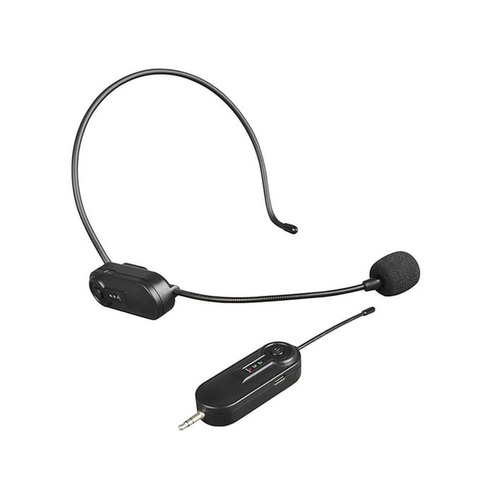 UHF Draadloze Microfoon Headset Microfoonsysteem 50M Effectieve Transmissie Ingebouwde Batterij 3.5mm TRRS zwart