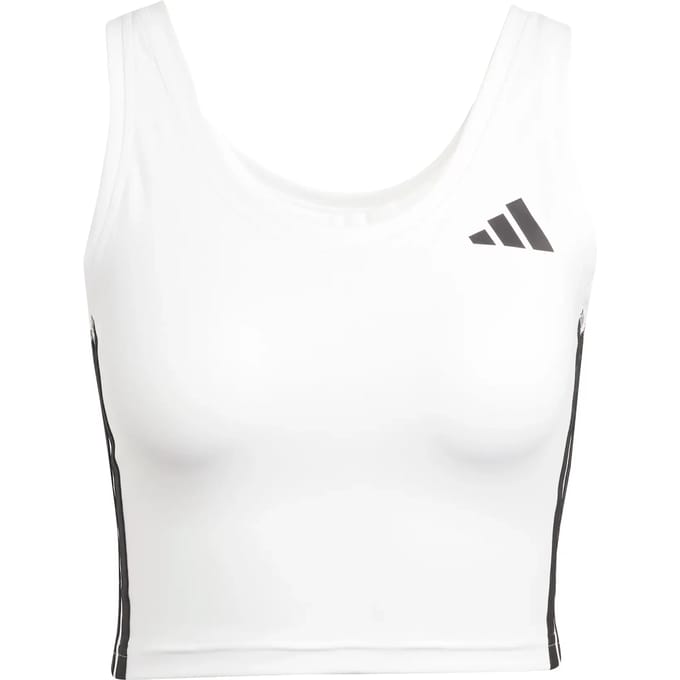 Adidas Train Essentials 3 Stripes Crop Mouwloos T-shirt Wit L Vrouw