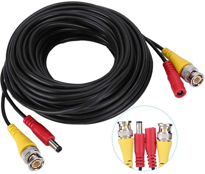 Verlengkabel voor Beveiligingscamera BNC en DC Connector, Zwart, 10 Meter
