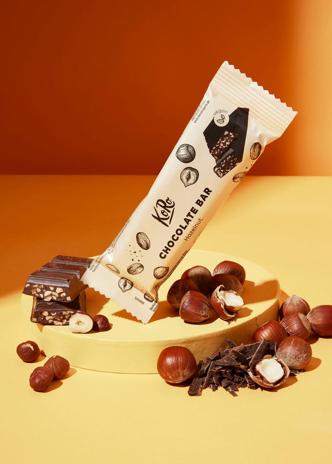 Bio vegan chocoladereep met hazelnoten 50 g