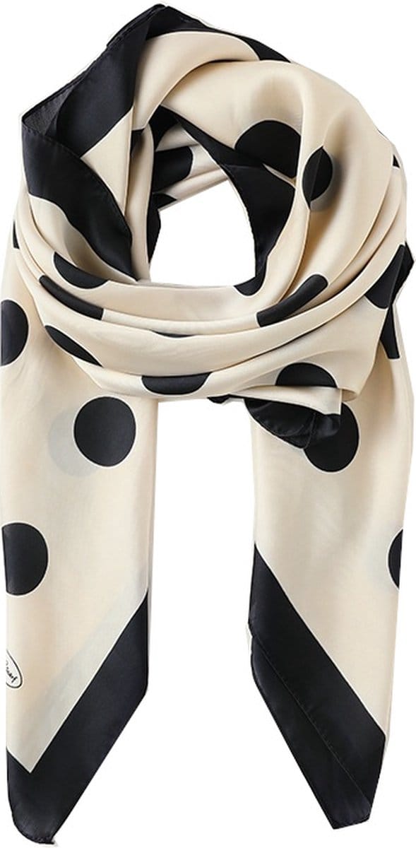 Dames Sjaal - Stippen - Halsdoek - Hoofddoek - Wit