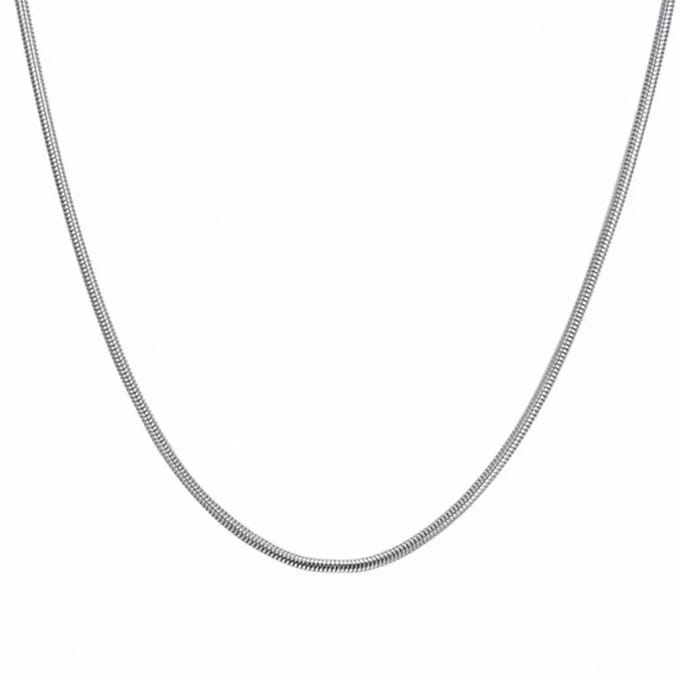 basic Snake ketting-50 cm- Zilverplating nikkelvrij-2 mm- Charme Bijoux