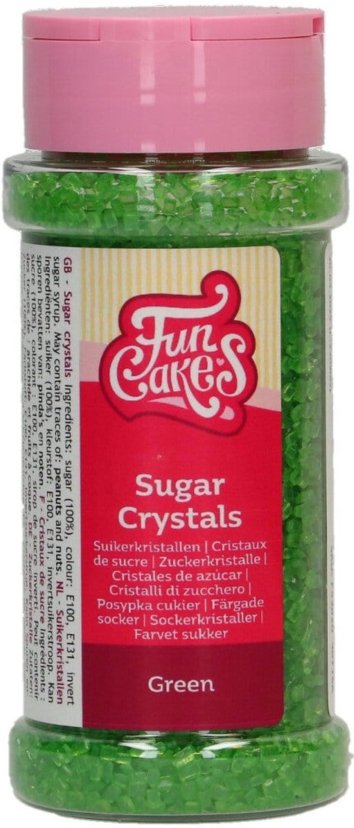 FunCakes Suikerkristallen - Groen - 80g - Gekleurde Suiker - Eetbare Taartdecoratie