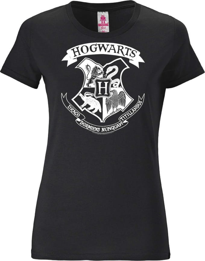 Logoshirt T-Shirt Harry Potter - Hogwarts Logo (Weiß)