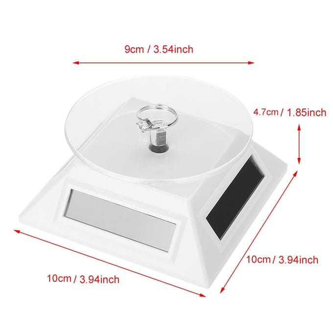 Solar Showcase 360 graden draaiplateau roterende sieraden organizer displaystandaard (Wit) wit