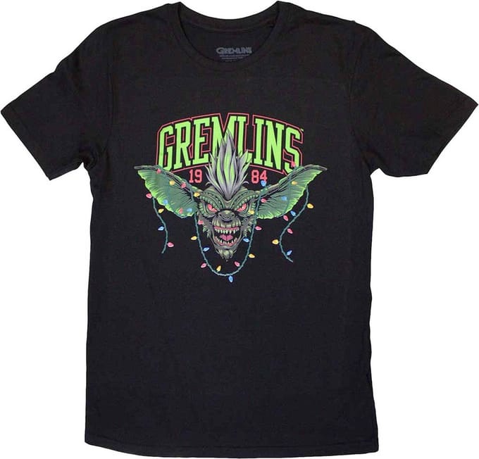 Gremlins - Stripe 1984 Xmas Lights Heren Tshirt - M - Zwart