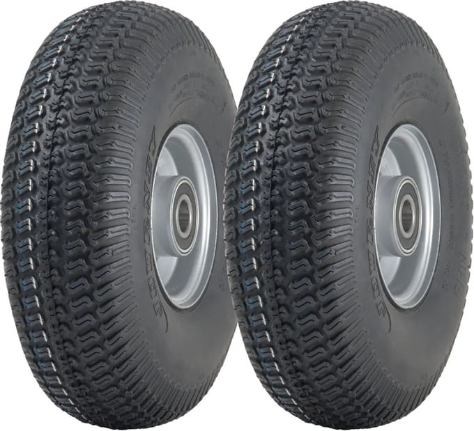 4.10/3.50-4 Grasmaaierband met stalen velg, 4-laags, P332, 20 mm lagers (set van 2)