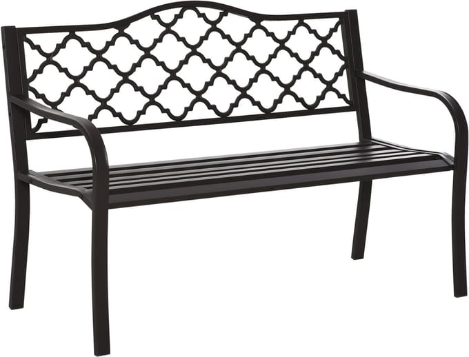 Outsunny tuinbank - Metaal - 128x60x89cm - Bruin