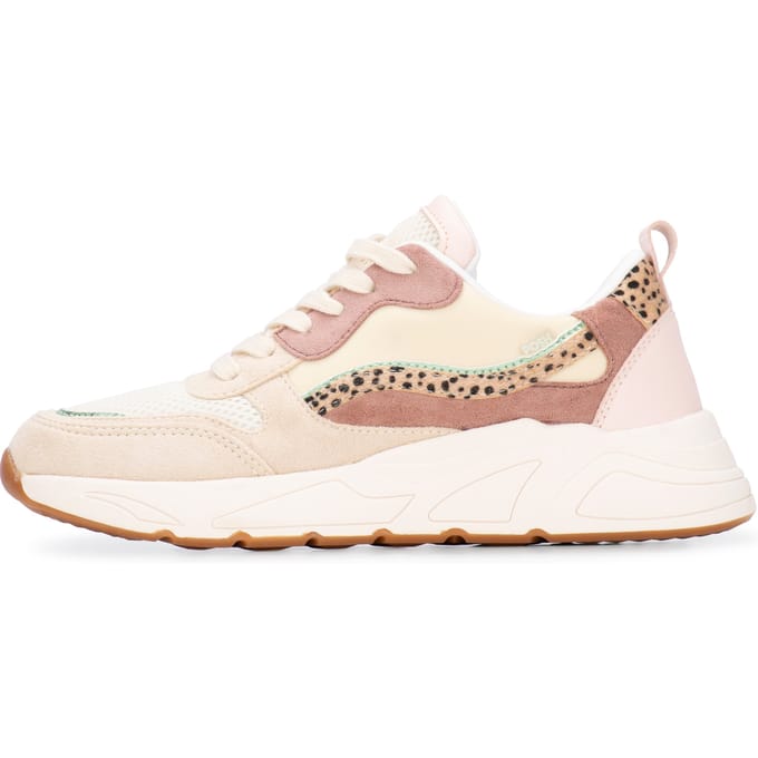 POSH by Poelman CHARLIE Dames Sneakers - Beige met combinatie