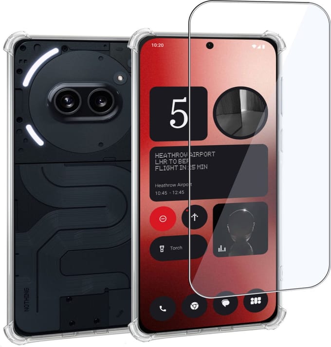 Geschikt voor Nothing Phone 2a / 2a Plus - Hoesje + Screenprotector – Gehard Glas Cover + Shock Proof Case - Transparant