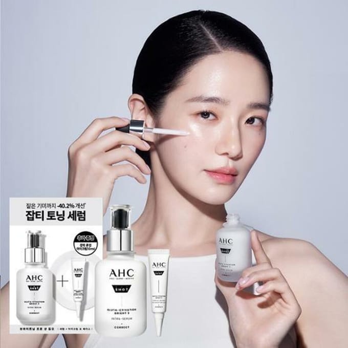 AHC Pro Shot GlutA-ctivering Bright 3 Intra-Serum 40ml Speciale Set (+Oogcrème 10ml) gray