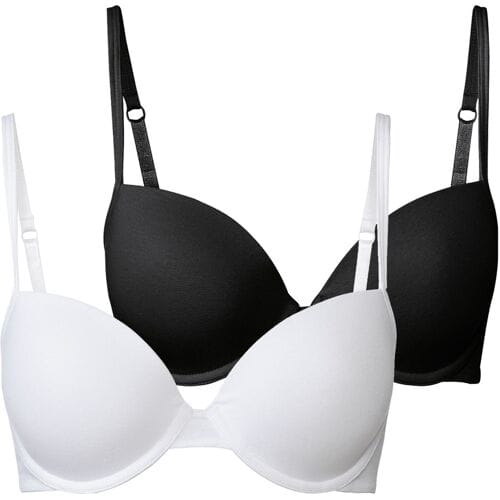 ESMARA 2 dames beugel BH's (Zwart/wit, 75B)