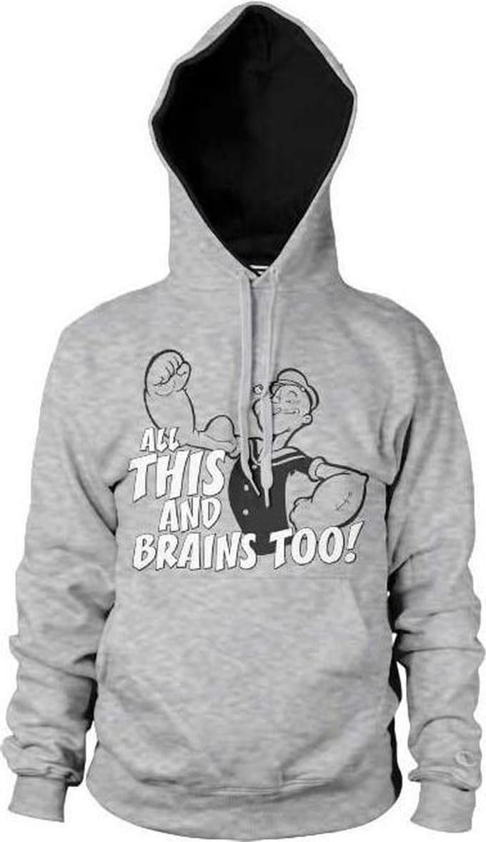 Popeye Hoodie/trui -L- All This And Brains Too Grijs