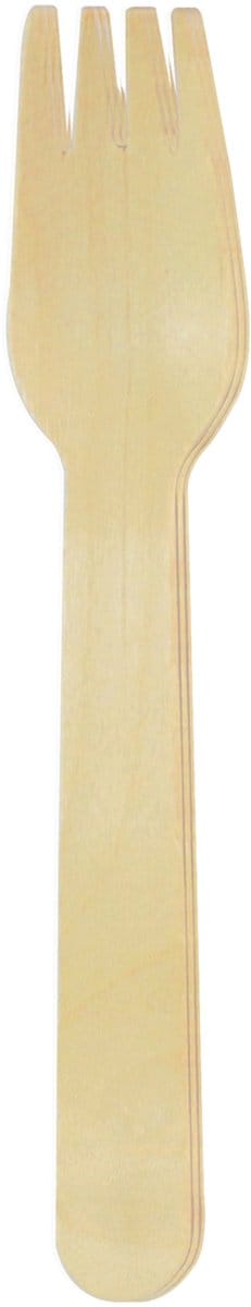 Vegaoo - 8 Ecologische Houten Vorken 16 cm