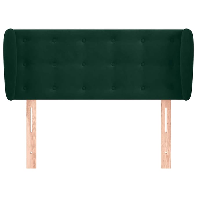 vidaXL - Hoofdbord - met - randen - 103x23x78/88 - cm - fluweel - donkergroen
