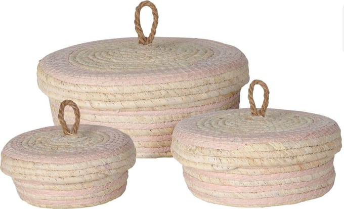Opbergdozen met deksel, 3 stuks